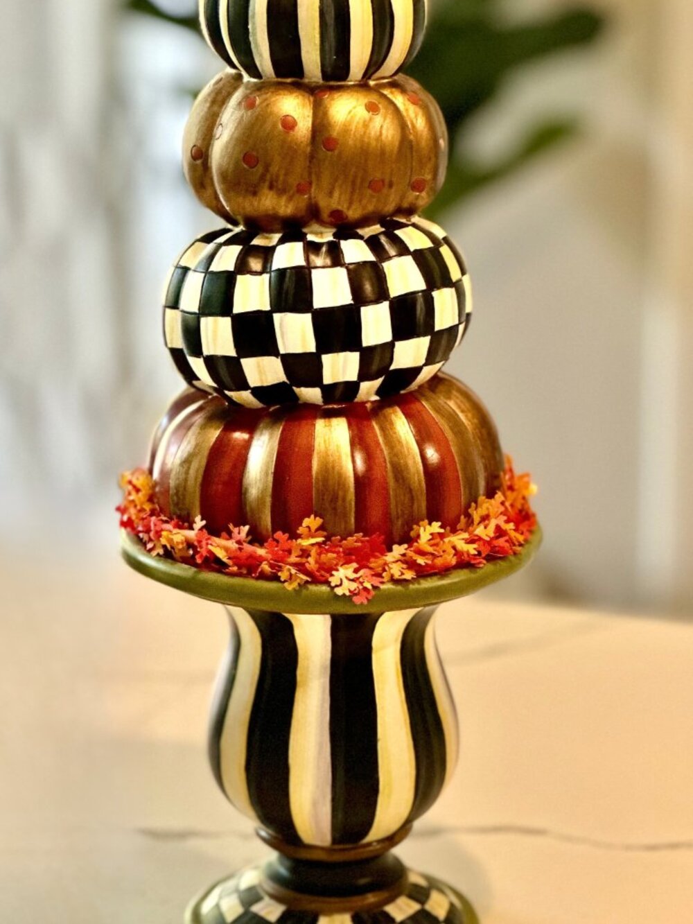 MacKenzie-Childs Tabletop Stacking Pumpkins Topiary
